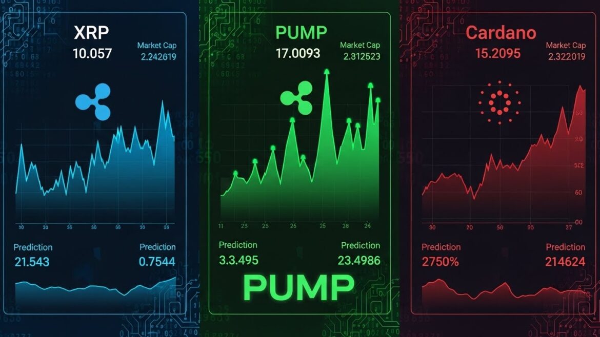 Cryptocurrencies Price Prediction XRP, PUMP & Cardano